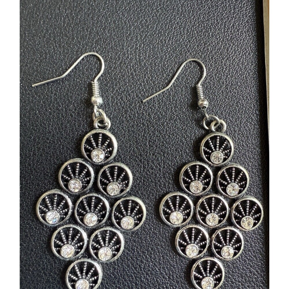 Paparazzi Chandelier Dangle Earring 1.75" With Clear Stones
